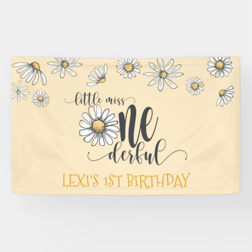 Daisy Little Miss ONEderful Party Banner _ Yellow