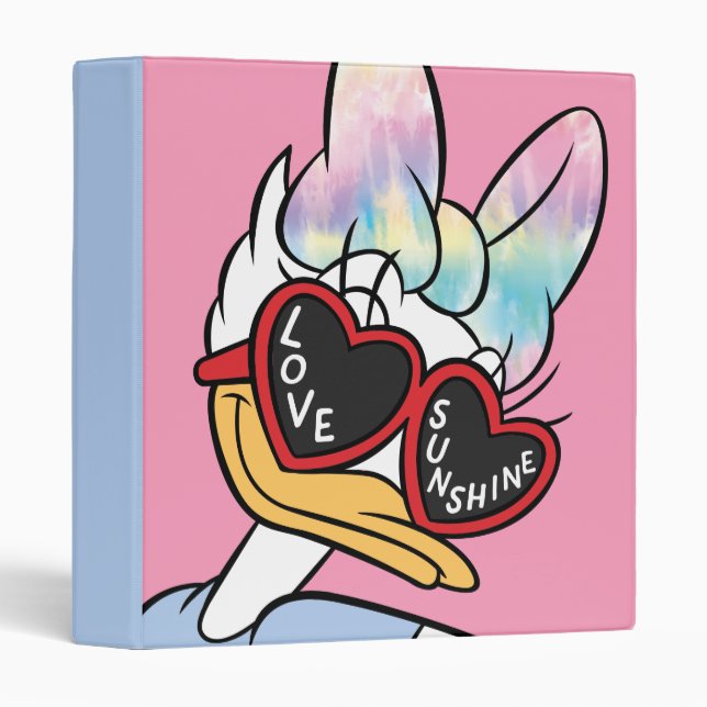Daisy "Love Sunshine" Retro Sunglasses Graphic 3 Ring Binder (Front/Spine)
