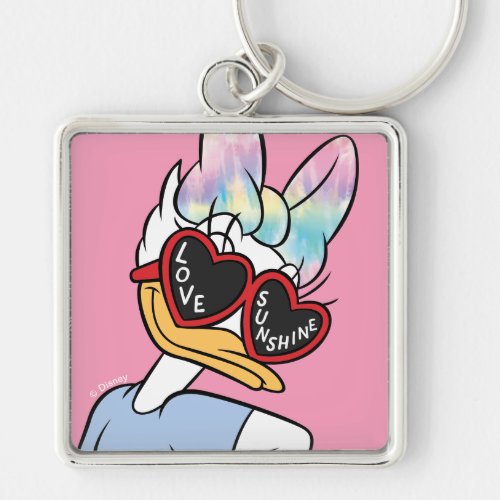 Daisy "Love Sunshine" Retro Sunglasses Graphic Keychain