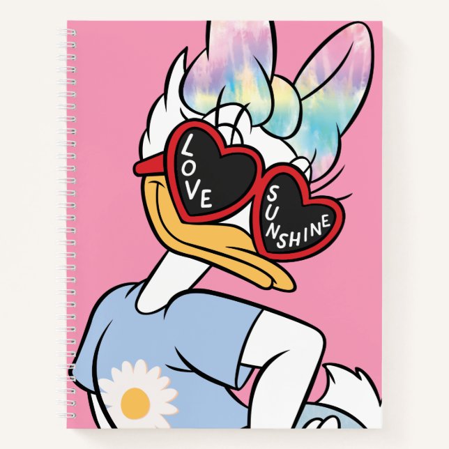 Daisy "Love Sunshine" Retro Sunglasses Graphic Notebook (Front)