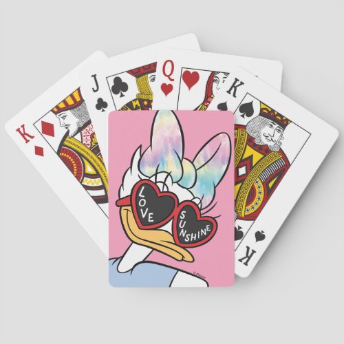 Daisy "Love Sunshine" Retro Sunglasses Graphic Poker Cards