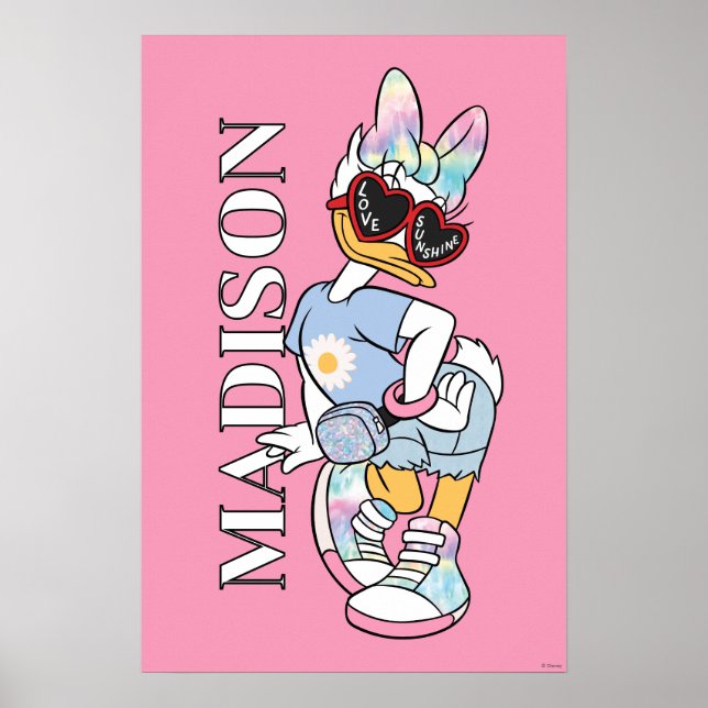 Daisy "Love Sunshine" Retro Sunglasses Graphic Poster (Front)