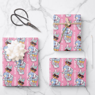 Daisy "Love Sunshine" Retro Sunglasses Graphic Wrapping Paper Sheets