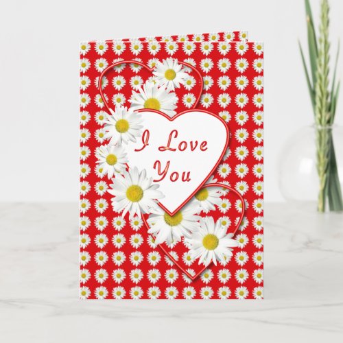 Daisy Love Valentine I Love YouCard Holiday Card