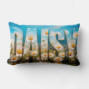 Daisy Luxury Botanical Floral Decor Lumbar Pillow