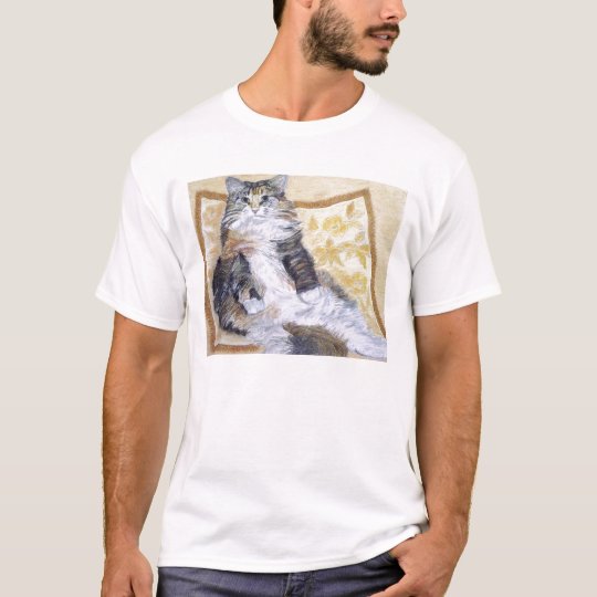 Daisy Mae Maine Coon Cat Portrait T-Shirt | Zazzle.com