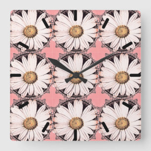 Daisy Mae Square Wall Clock