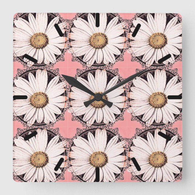 Daisy Mae Square Wall Clock (Front)
