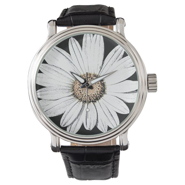 Daisy Mae Vintage Leather Strap Black Watch (Front)