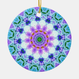 Daisy Mandala Ceramic Ornament
