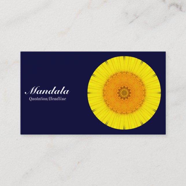 Daisy Mandala - Dark Navy 000033 Business Card (Front)