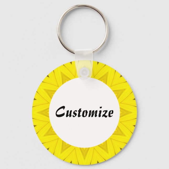 Daisy Mandala Template 02 Keychain (Front)