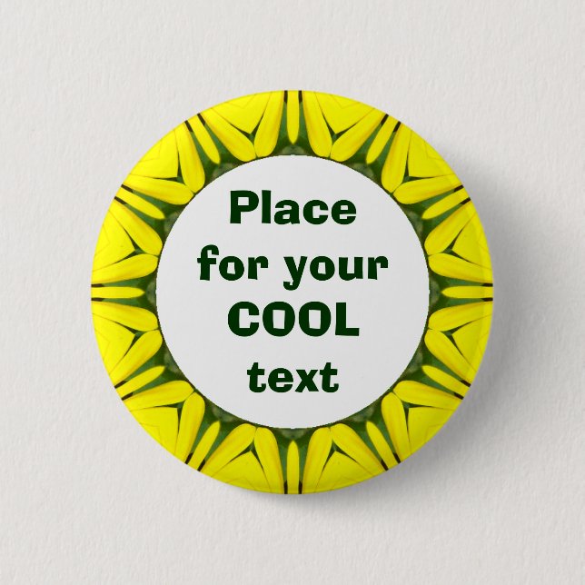 Daisy Mandala Template 06 Pinback Button (Front)