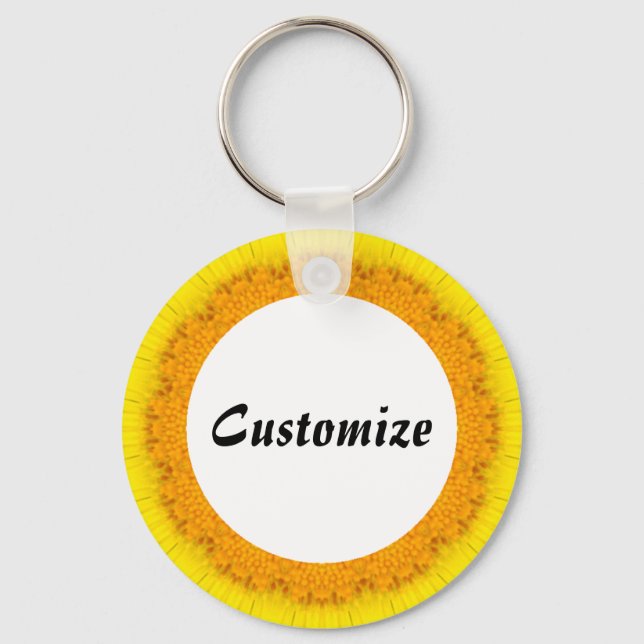 Daisy Mandala Template 07 Keychain (Front)