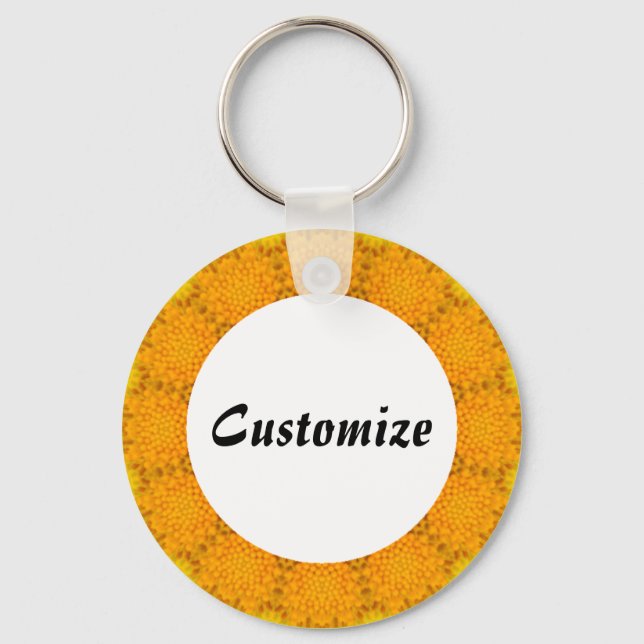 Daisy Mandala Template 08 Keychain (Front)