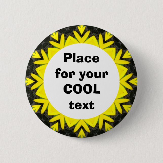 Daisy Mandala Template 12 Pinback Button (Front)