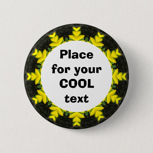 Daisy Mandala Template 13 Pinback Button (Front)