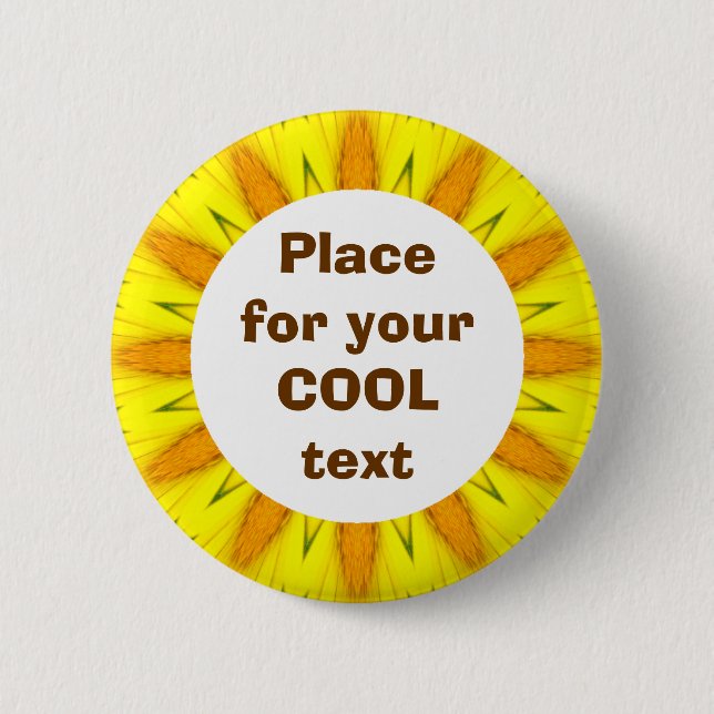 Daisy Mandala Template 14 Pinback Button (Front)