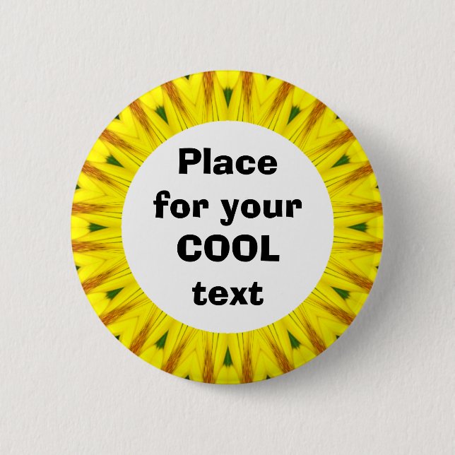 Daisy Mandala Template 16 Pinback Button (Front)