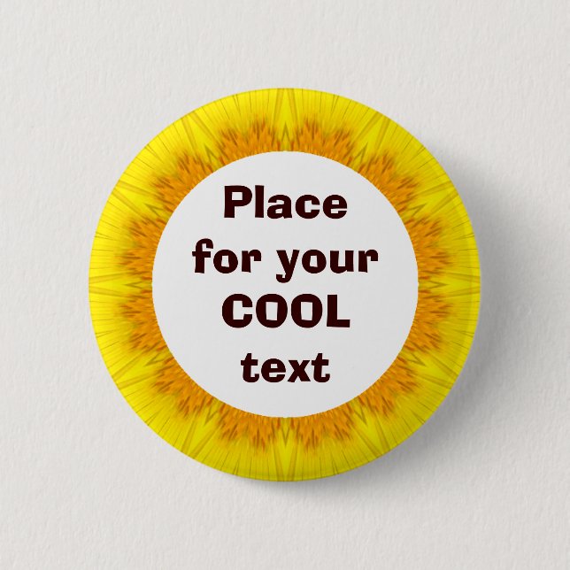 Daisy Mandala Template 17 Pinback Button (Front)
