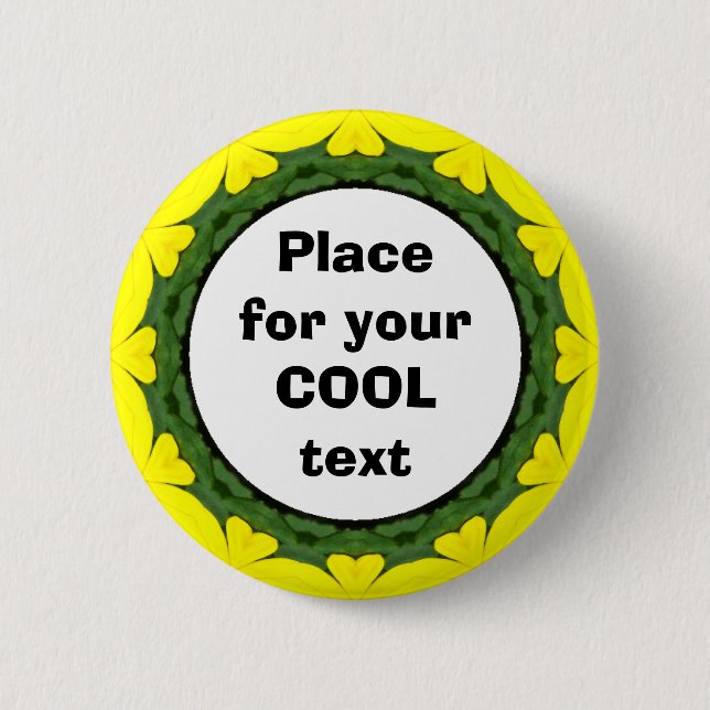 Daisy Mandala Template 22 Pinback Button (Front)