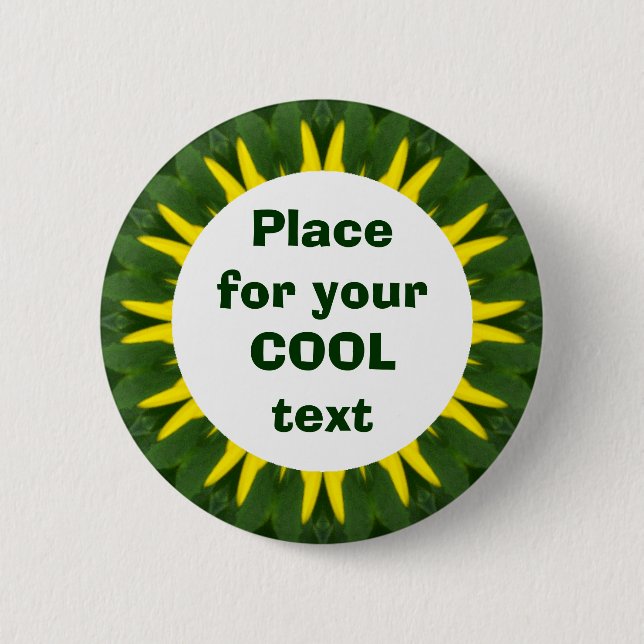 Daisy Mandala Template 26 Pinback Button (Front)