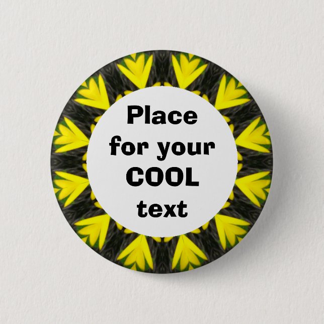 Daisy Mandala Template 27 Pinback Button (Front)