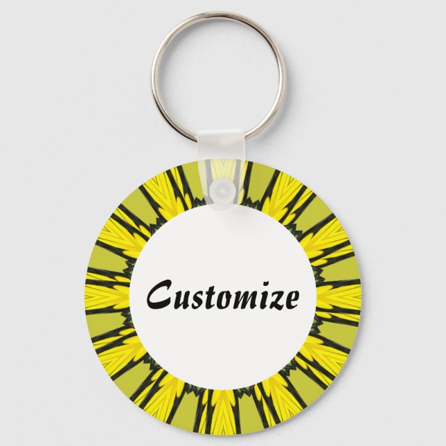 Daisy Mandala Template 31 Keychain (Front)