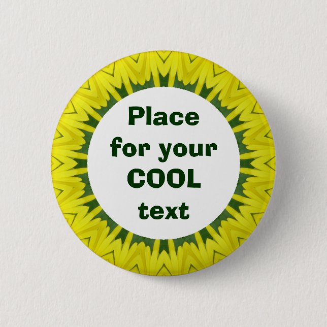 Daisy Mandala Template 34 Pinback Button (Front)