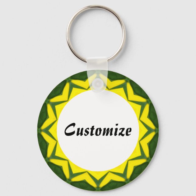Daisy Mandala Template 39 Keychain (Front)