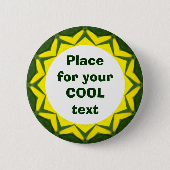 Daisy Mandala Template 39 Pinback Button (Front)