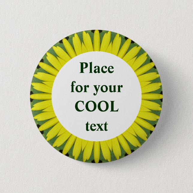 Daisy Mandala Template 40 Pinback Button (Front)