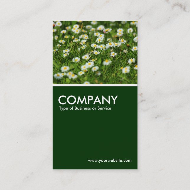 Daisy Meadow - Dark Green Business Card (Front)