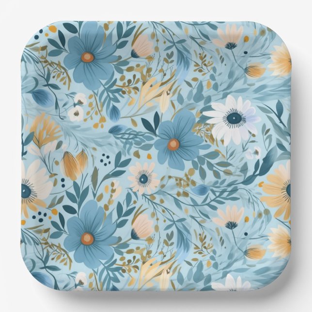 Daisy Meadow Design Paper Plates (Front)