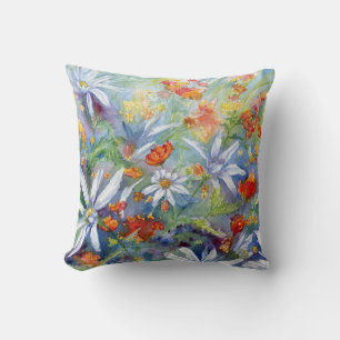 Daisy Meadow Throw Pillow