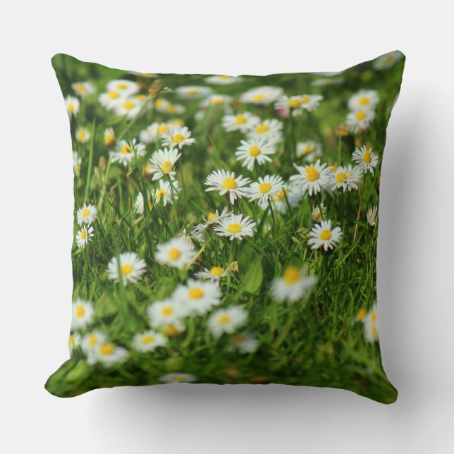 Daisy Meadow Throw Pillow (Front)
