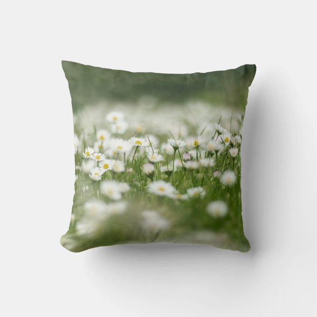 Daisy Meadow Throw Pillow (Front)