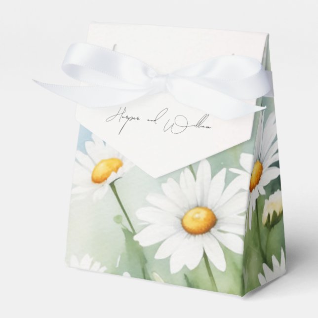 Daisy meadow wedding favor boxes (Front Side)