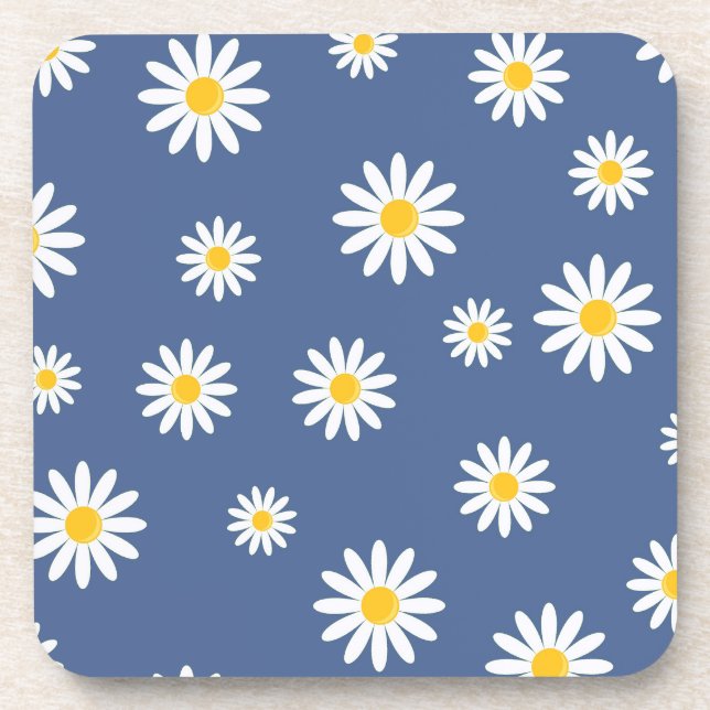 Daisy Meadows Blue Beverage Coaster (Front)