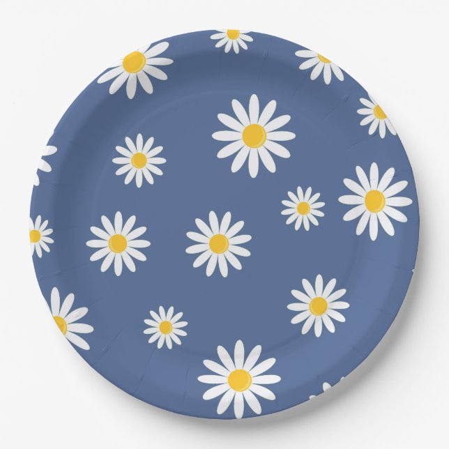 Daisy Meadows Blue Paper Plates (Front)