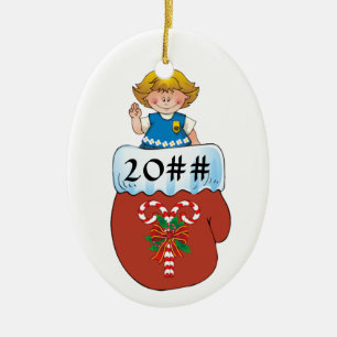 Daisy Mitten Blonde Ceramic Ornament