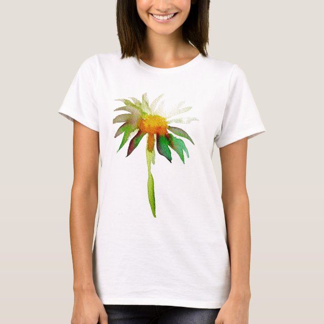 Daisy modern watercolor art flower T-Shirt (Front)
