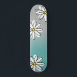 Daisy Modren Teal Grey Ombre Doodle Skateboard<br><div class="desc">This design may be personalized by choosing the customize option to add text or make other changes. If this product has the option to transfer the design to another item, please make sure to adjust the design to fit if needed. Contact me at colorflowcreations@gmail.com if you wish to have this...</div>