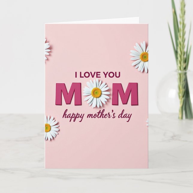 Daisy Mom Love You Card (Front)