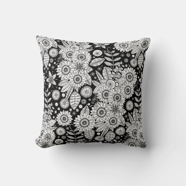 daisy mono pop throw pillow (Front)