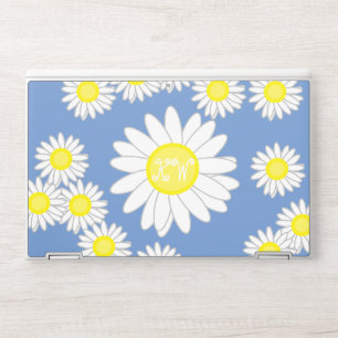 Daisy Monogram Blue White Yellow HP Laptop Skin