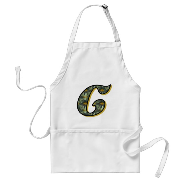Daisy Monogram Initial C Adult Apron (Front)