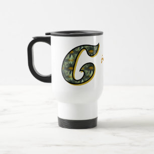 Daisy Monogram Initial C Personalized Travel Mug