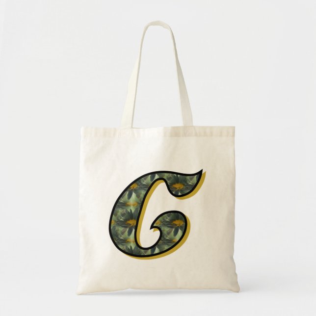Daisy Monogram Initial C Tote Bag (Front)