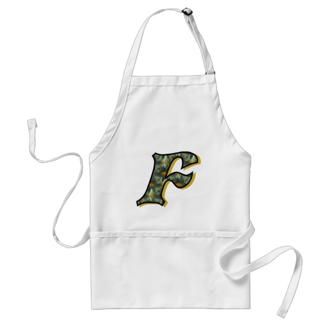 Daisy Monogram Initial F Adult Apron (Front)